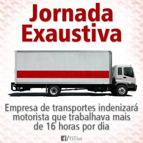 Empresa de transportes indenizará motorista que trabalhava mais de 16 horas por dia